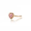 anello in oro rosa 18 carati con zaffiri rosa e diamanti dal taglio brillante