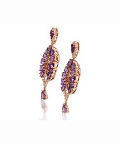 Devis_Palazzi_18k_gold_Earring_Treasures_of_Elegance_Collection_with_Natural_Diamonds_and_Amethysts_front_left